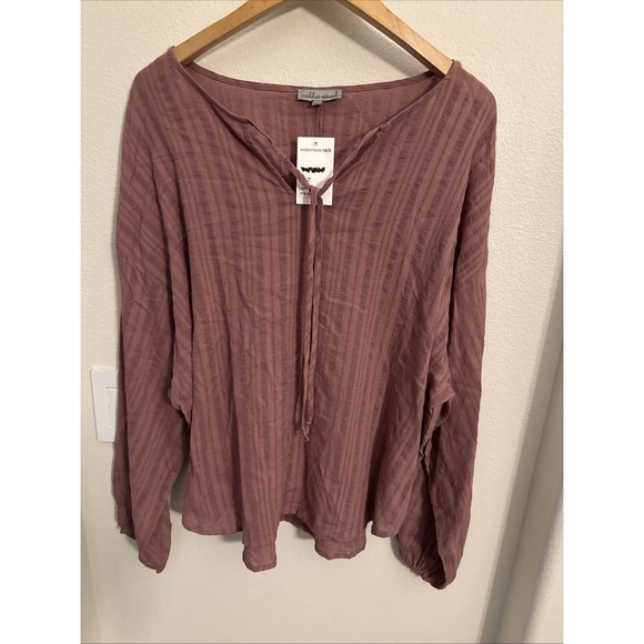 Wishlist Apperal Tops - Wish list apparel purple shirt medium, large, long sleeve, striped bohemian $42